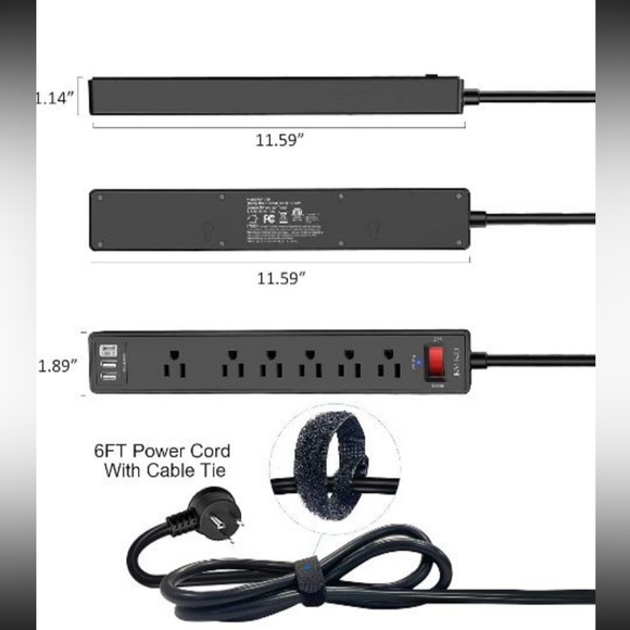 2 Pack Power Strip Surge Protector - Picture 5 of 10